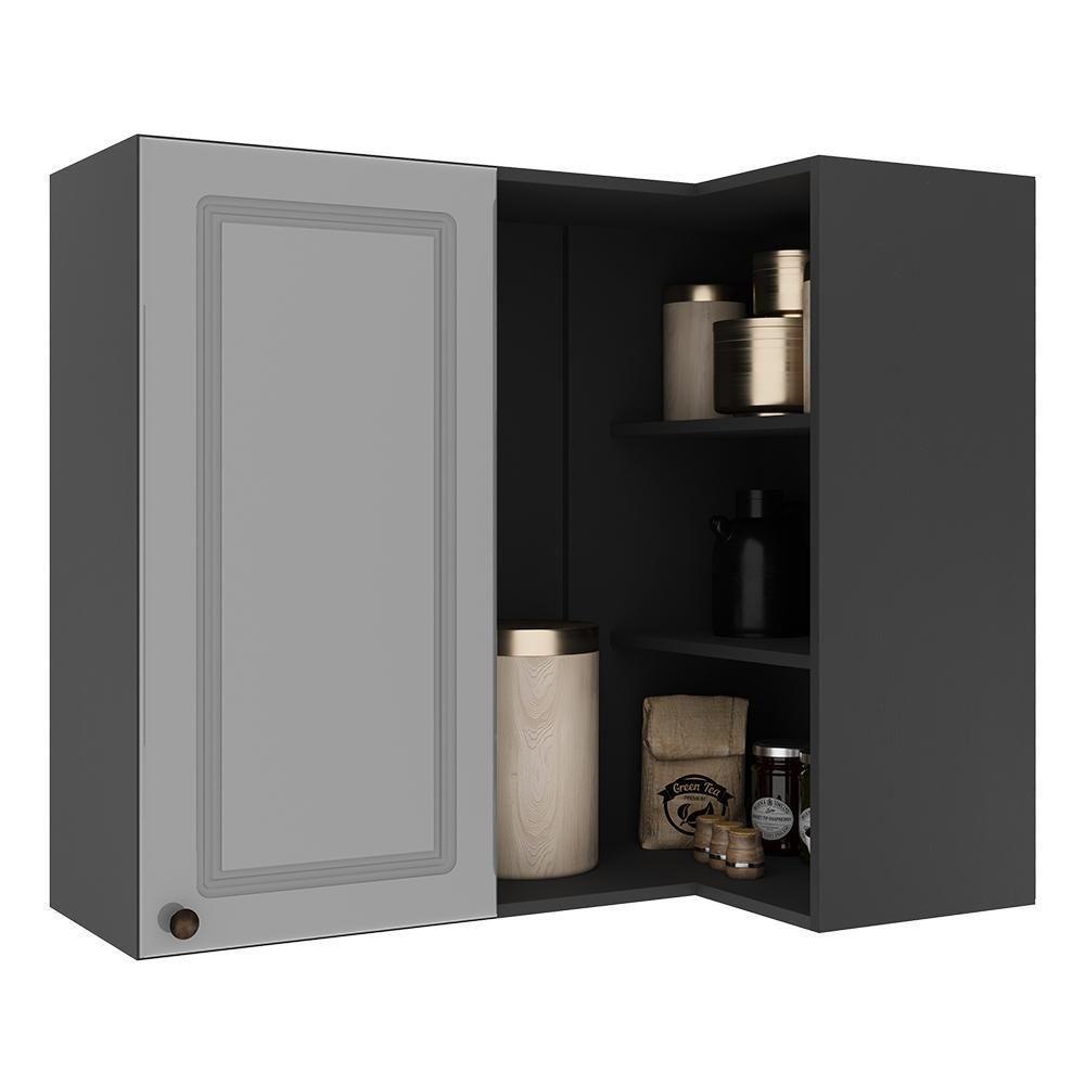 Armário Aéreo Canto Reto Firenze 1 Porta Chumbo-titânio - Indékes Chumbo-titânio - 1