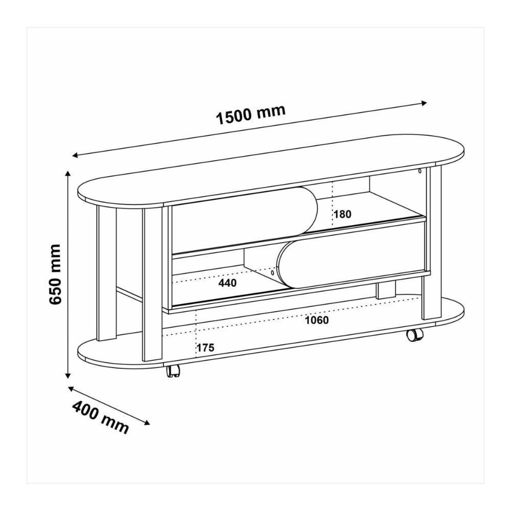 Rack Para Tv Até 65 Polegadas 150cm Com Rodízios 2 Portas Multimóveis Cr45326 Naturale/terracota Naturale/terracota - 4