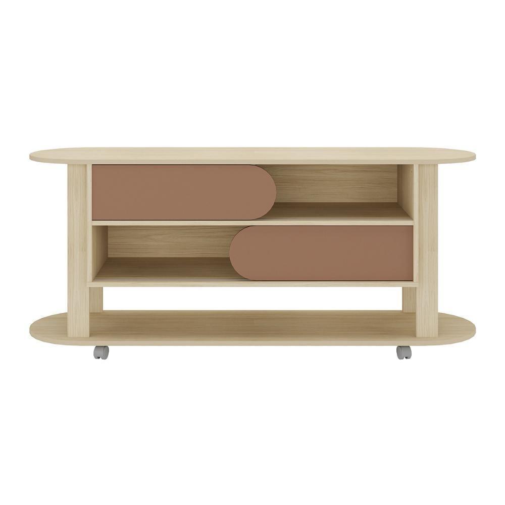 Rack Para Tv Até 65 Polegadas 150cm Com Rodízios 2 Portas Multimóveis Cr45326 Naturale/terracota Naturale/terracota - 8