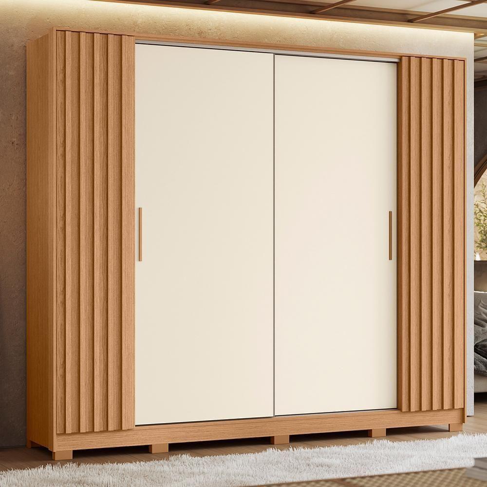 Guarda Roupa Casal Jacarandá 4 Portas Flex Freijó-off White - Móveis Albatroz Freijó-off White - 2