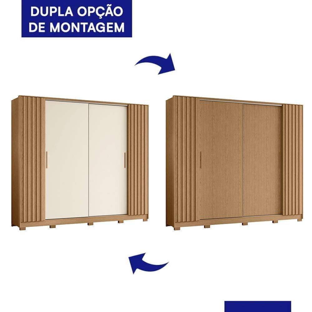 Guarda Roupa Casal Jacarandá 4 Portas Flex Freijó-off White - Móveis Albatroz Freijó-off White - 4