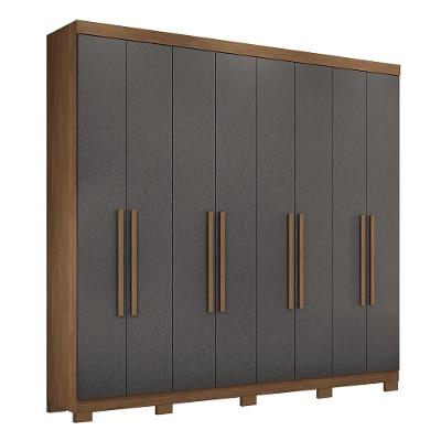 Guarda Roupa Casal Master New 8.4 8 Portas 4 Gavetas Jatobá-grafite