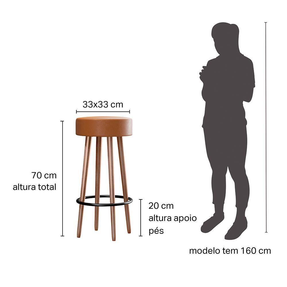 Kit 4 Banquetas Berlin 70cm Couríssimo Amarula - Salaone Amarula - 5