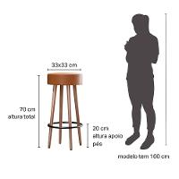 Kit 4 Banquetas Berlin 70cm Couríssimo Amarula - Salaone Amarula - 5