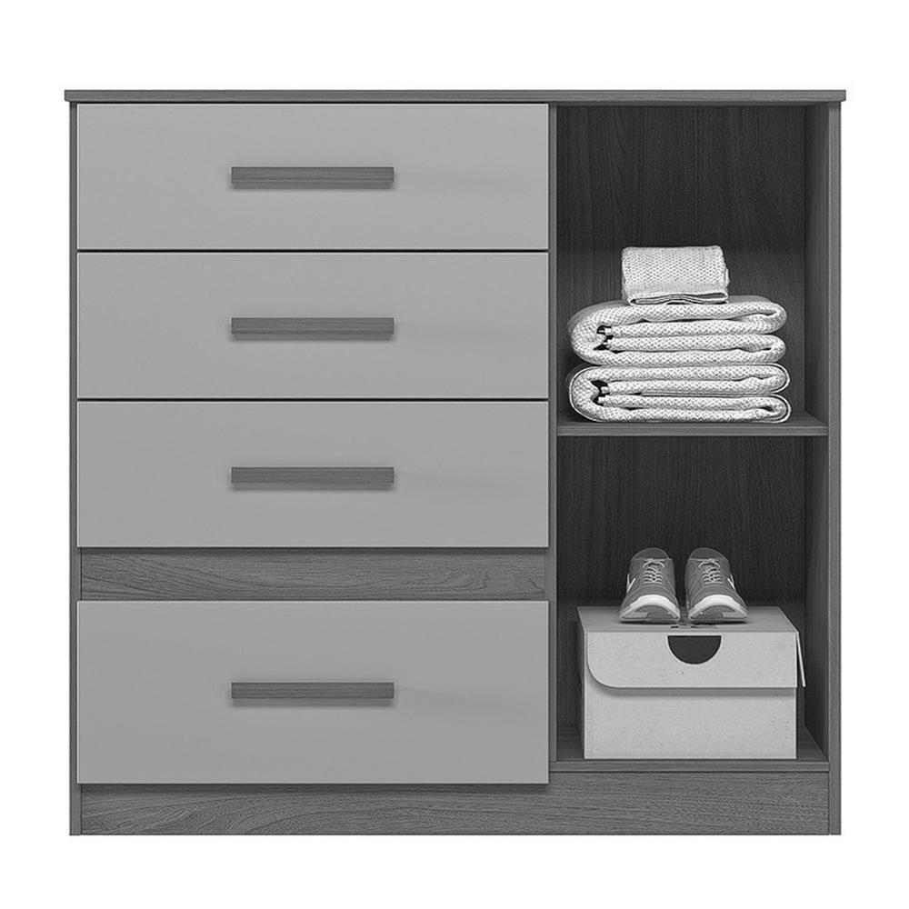 Cômoda Sapateira Vênus 1 Porta E 4 Gavetas Flex Branco-lilás - Moval Branco-lilás - 3