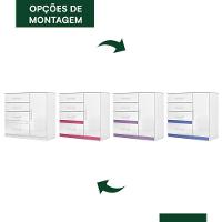 Cômoda Sapateira Vênus 1 Porta E 4 Gavetas Flex Branco-lilás - Moval Branco-lilás