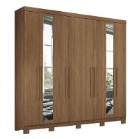 Guarda Roupa Casal Master New 8.4 8 Portas Jatobá Com Espelho E Pés - Santos Andirá Jatobá - 1