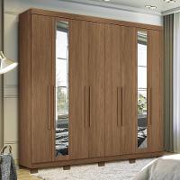 Guarda Roupa Casal Master New 8.4 8 Portas Jatobá Com Espelho E Pés - Santos Andirá Jatobá - 2
