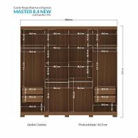 Guarda Roupa Casal Master New 8.4 8 Portas Jatobá Com Espelho E Pés - Santos Andirá Jatobá - 4