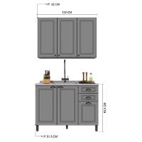 Cozinha Modulada Firenze 2 Peças Aéreo E Balcão 120cm Chumbo-titânio Sem Tampo - Indékes Chumbo-titânio - 4