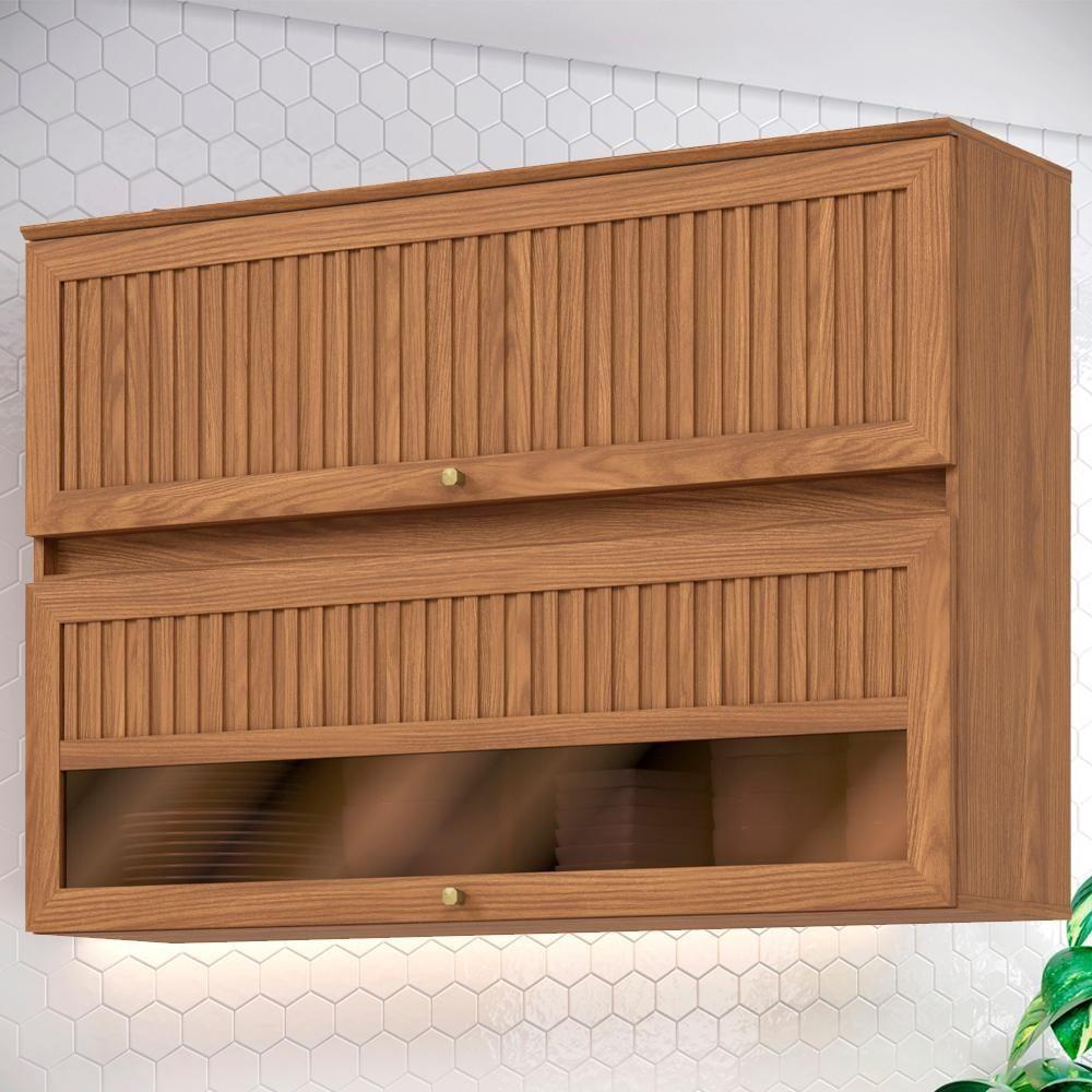 Armario Aereo 2 Portas 120 Cm Mdp Requinte C631 Nature Henn Nature - 2