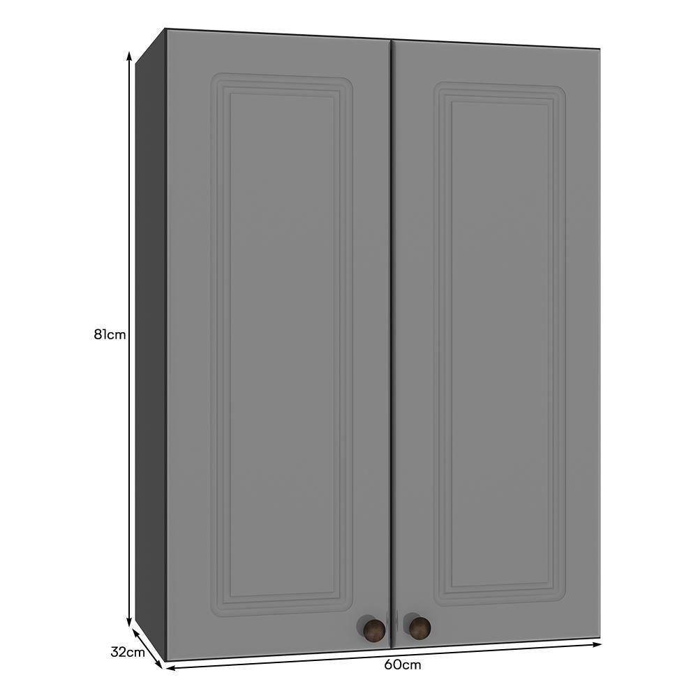 Armário Aéreo Firenze 60cm 2 Portas Chumbo-titânio - Indékes Chumbo-titânio - 3