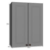 Armário Aéreo Firenze 60cm 2 Portas Chumbo-titânio - Indékes Chumbo-titânio - 3