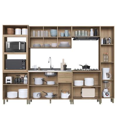 Cozinha Modulada Dinamarca 6 Peças Com Torre Quente 2 Fornos Castani - Indékes Castani