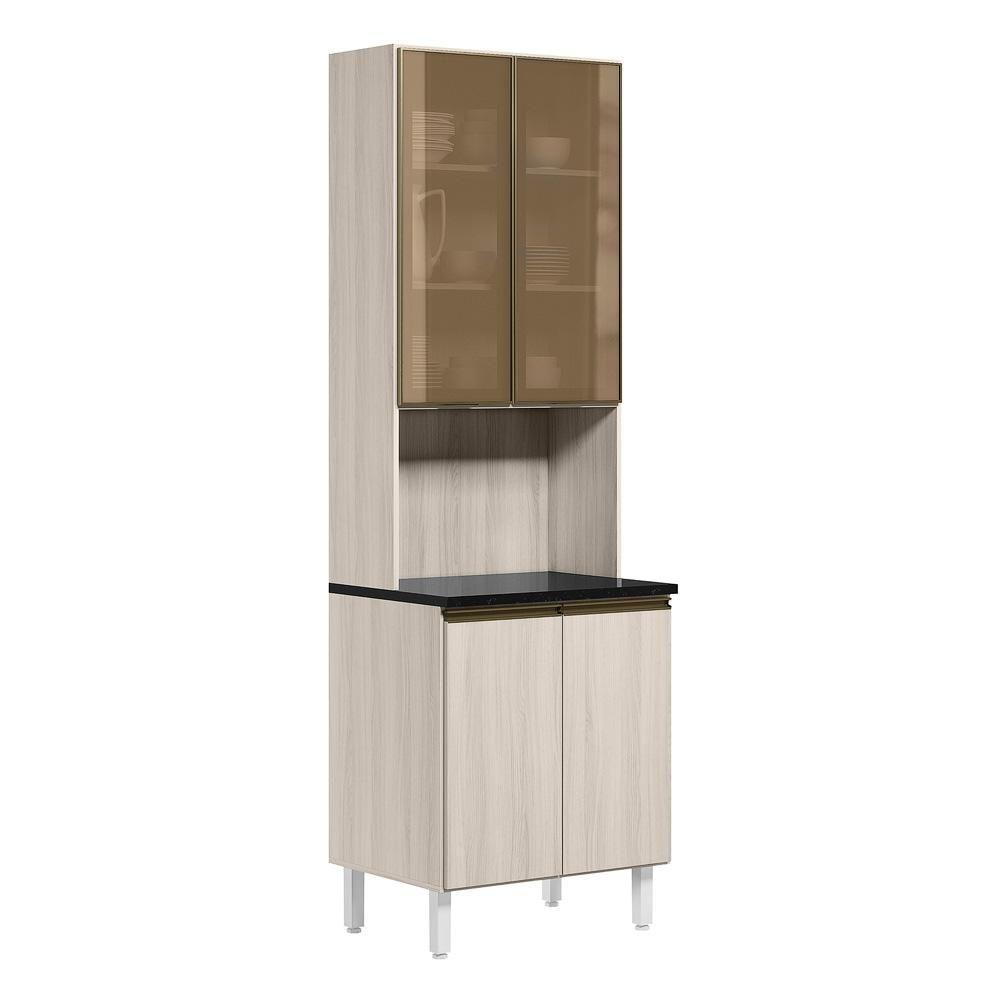 Paneleiro Duplo 4p Vidro 70cm Mdf Kali 18340 Bianco Toq Bianco Toq Nicioli Bianco Toq Bianco Toq - 1