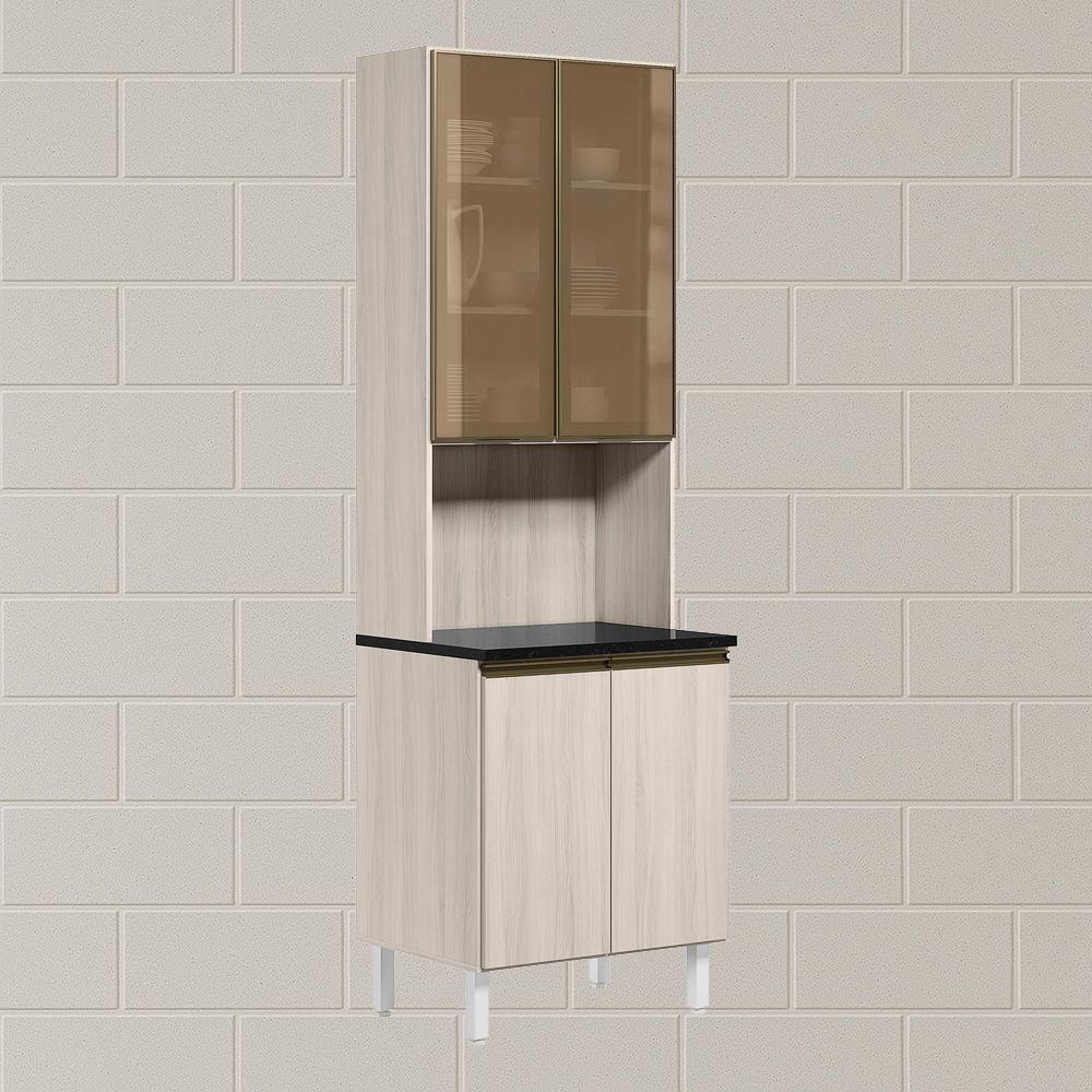 Paneleiro Duplo 4p Vidro 70cm Mdf Kali 18340 Bianco Toq Bianco Toq Nicioli Bianco Toq Bianco Toq - 2