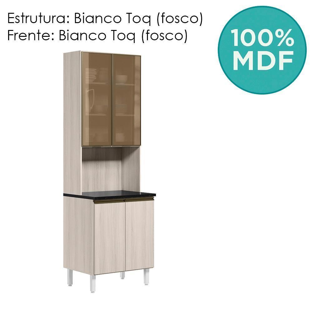 Paneleiro Duplo 4p Vidro 70cm Mdf Kali 18340 Bianco Toq Bianco Toq Nicioli Bianco Toq Bianco Toq - 4