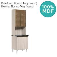 Paneleiro Duplo 4p Vidro 70cm Mdf Kali 18340 Bianco Toq Bianco Toq Nicioli Bianco Toq Bianco Toq