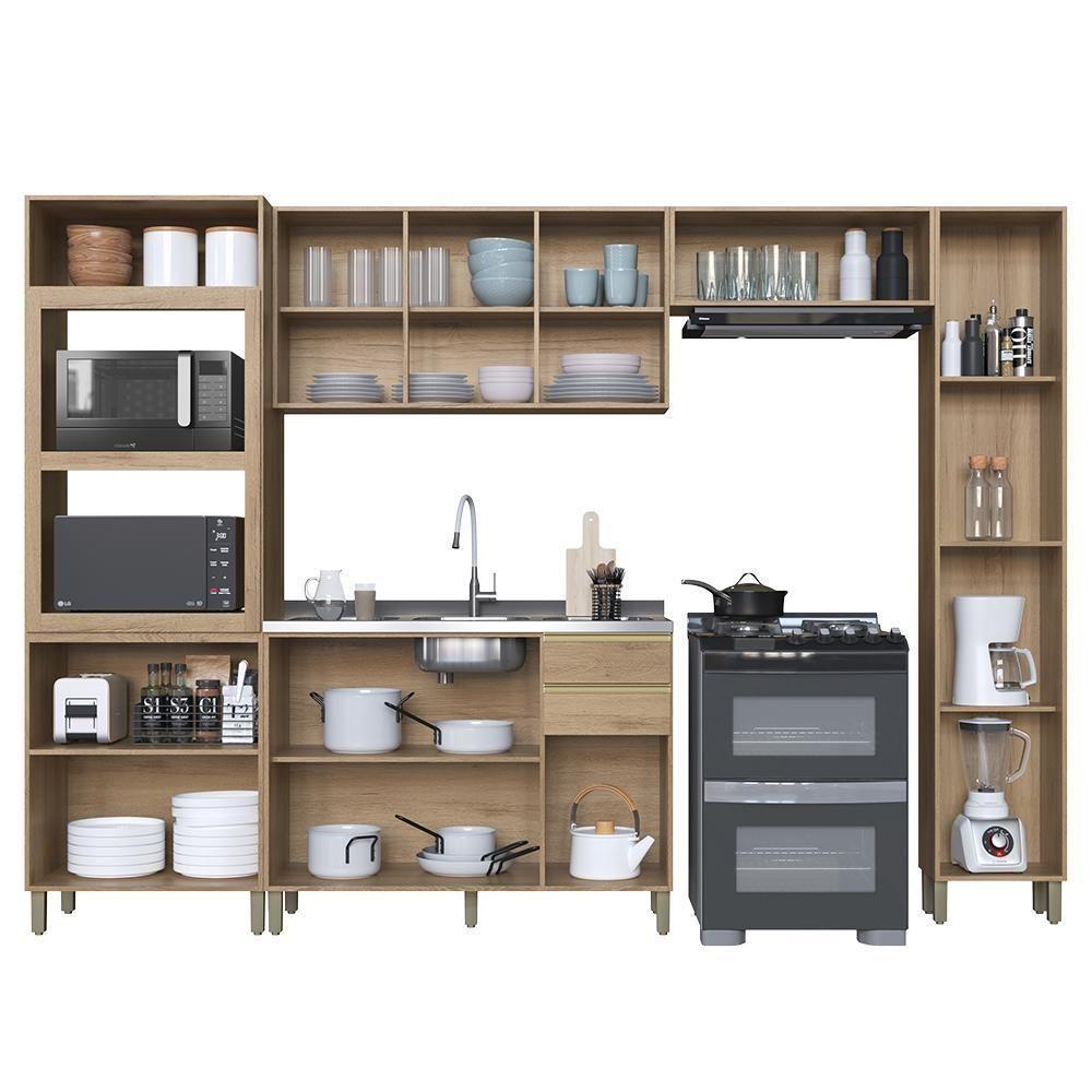 Cozinha Modulada Dinamarca 5 Peças Com Torre Quente 2 Fornos Castani - Indékes Castani - 3