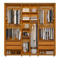 Guarda Roupa Casal Monet Ripado 2 Portas Deslizantes Cinamomo Com Espelho - Madetec Cinamomo - 3