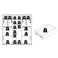 Guarda Roupa Casal Monet Ripado 2 Portas Deslizantes Cinamomo Com Espelho - Madetec Cinamomo - 5