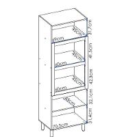 Torre Quente 3p 221x72cm Mdf Kali 16866 Bianco Toq Branco Uv Nicioli Bianco Toq Branco Uv