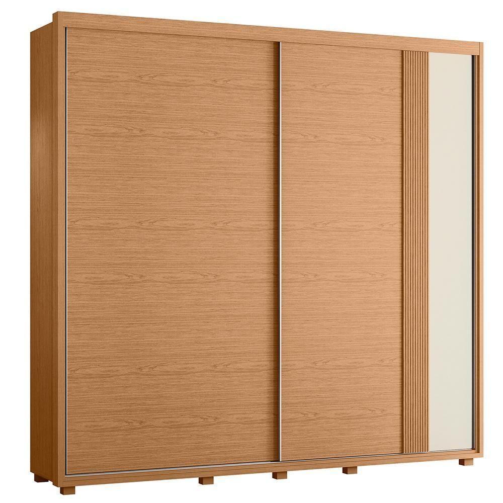 Guarda Roupa Casal Acácia 2 Portas Deslizantes Flex Freijó-off White - Móveis Albatroz Freijó-off White - 1