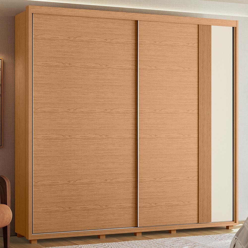 Guarda Roupa Casal Acácia 2 Portas Deslizantes Flex Freijó-off White - Móveis Albatroz Freijó-off White - 4