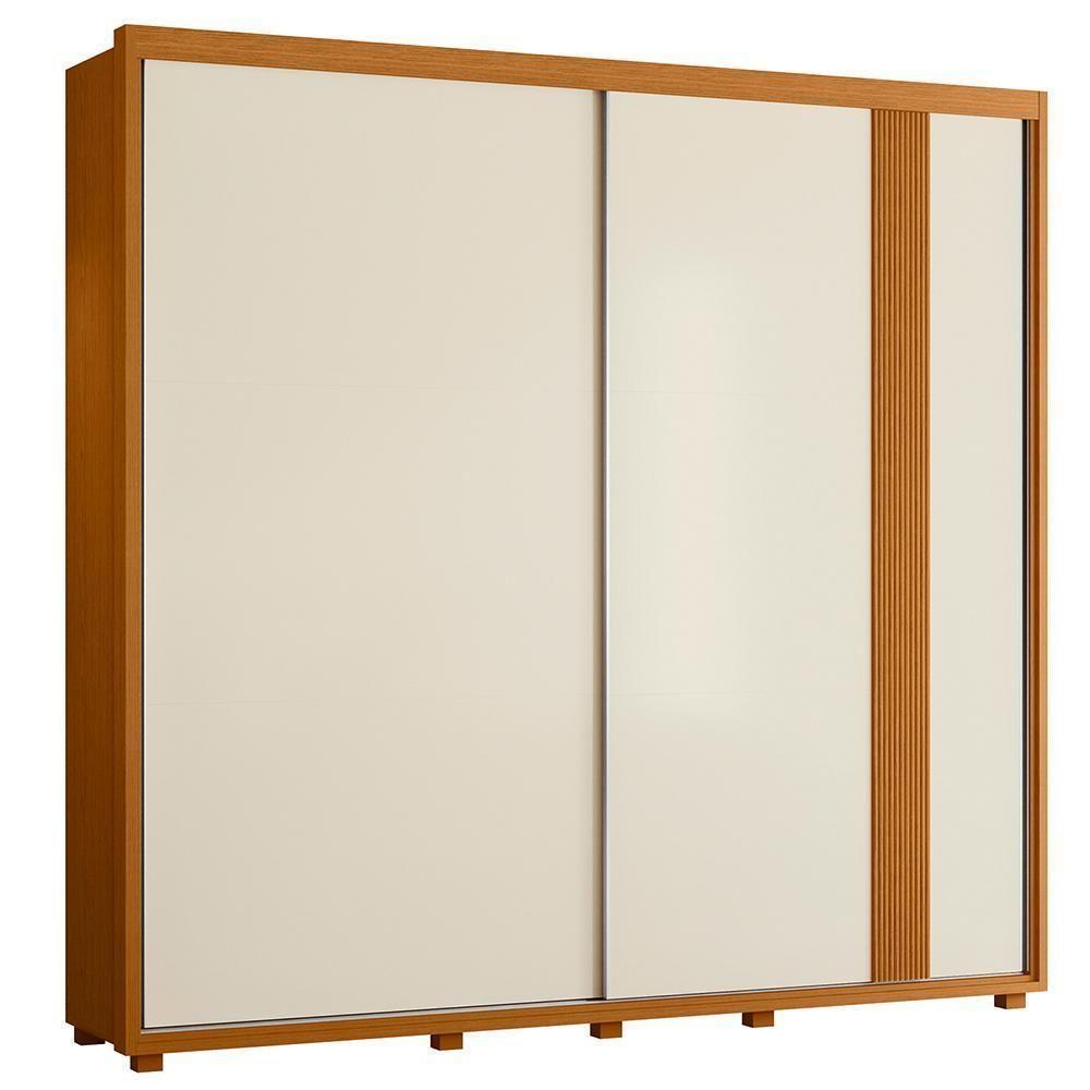 Guarda Roupa Casal Acácia 2 Portas Deslizantes Flex Off White-cinamomo - Móveis Albatroz Off White-cinamomo - 1