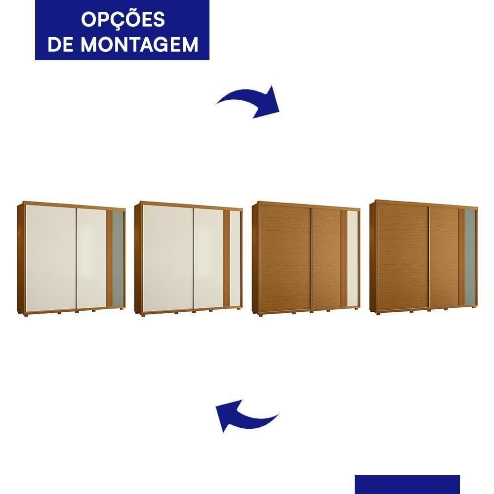 Guarda Roupa Casal Acácia 2 Portas Deslizantes Flex Off White-cinamomo - Móveis Albatroz Off White-cinamomo - 4