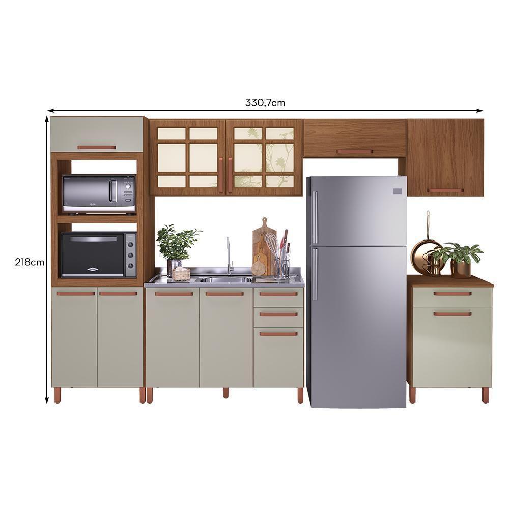 Cozinha Modulada Monza 6 Peças Com Torre Quente 2 Fornos Freijó-off White - Indékes Freijó-off White - 4
