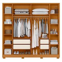 Guarda Roupa Casal Deville Ripado 6 Portas Cinamomo-off White Com Espelho - Móveis Albatroz Cinamomo-off White - 2