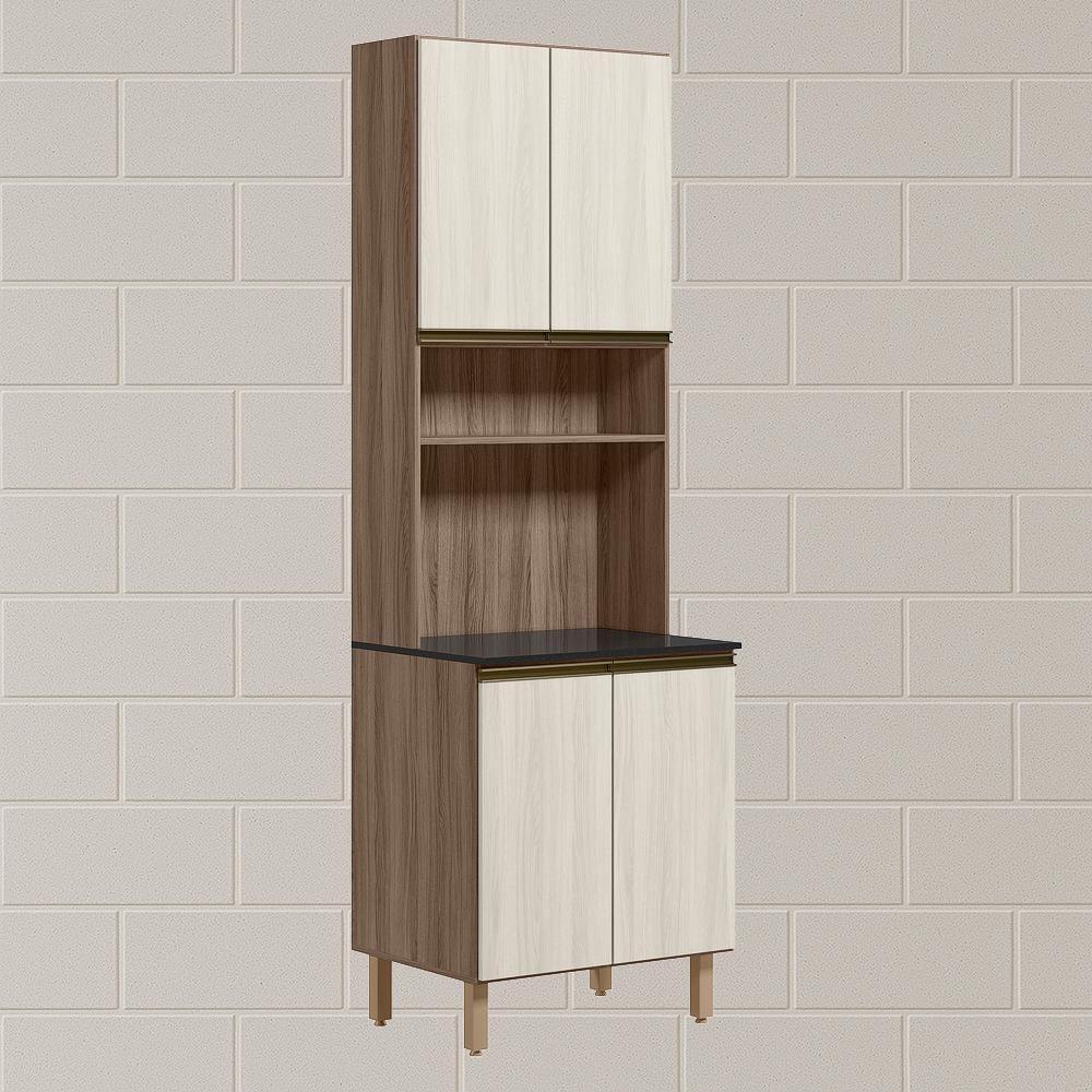 Paneleiro Duplo 4 Portas 70cm Mdf Kali 12230 Carvalho Toq Bianco Carvalho Toq Bianco Toq - 2