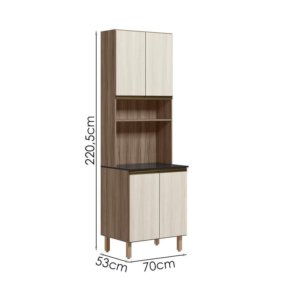 Paneleiro Duplo 4 Portas 70cm Mdf Kali 12230 Carvalho Toq Bianco Carvalho Toq Bianco Toq - 3