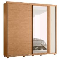 Guarda Roupa Casal Acácia 2 Portas Deslizantes Flex Freijó-off White Com Espelho - Móveis Albatroz Freijó-off White - 1