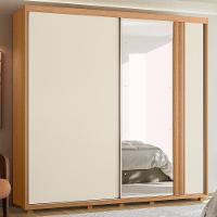 Guarda Roupa Casal Acácia 2 Portas Deslizantes Flex Off White-freijó Com Espelho - Móveis Albatroz Off White-freijó - 5