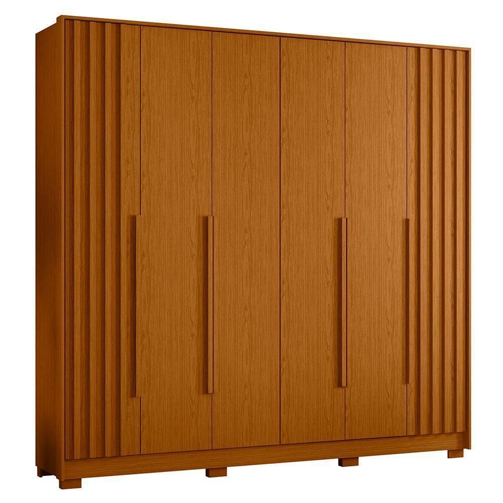 Guarda Roupa Casal Deville Ripado 6 Portas Cinamomo - Móveis Albatroz Cinamomo - 1
