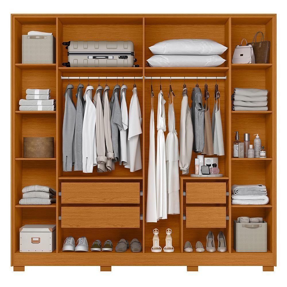 Guarda Roupa Casal Deville Ripado 6 Portas Cinamomo - Móveis Albatroz Cinamomo - 3
