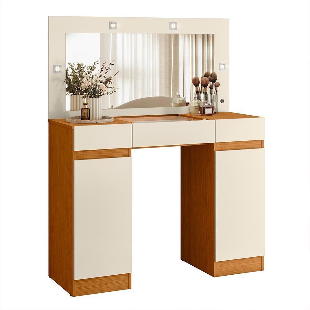 Penteadeira Camarim Studio 2 Portas E 3 Gavetas Cinamomo-off White - Móveis Albatroz Cinamomo-off White - 1