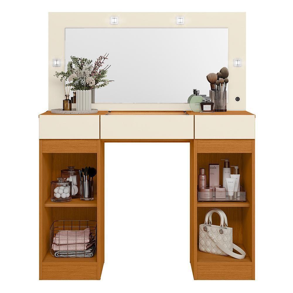 Penteadeira Camarim Studio 2 Portas E 3 Gavetas Cinamomo-off White - Móveis Albatroz Cinamomo-off White - 3