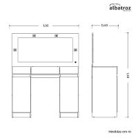 Penteadeira Camarim Studio 2 Portas E 3 Gavetas Cinamomo-off White - Móveis Albatroz Cinamomo-off White - 6