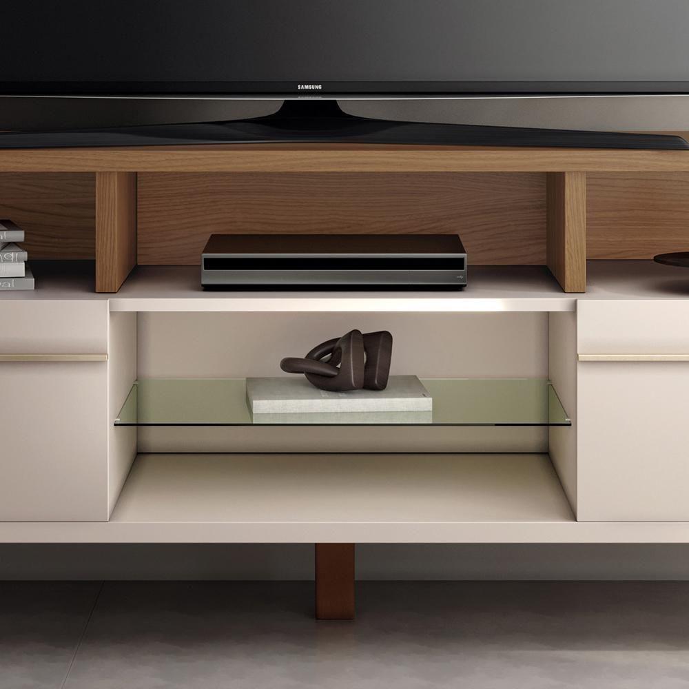 Rack Bancada Essenza 1.6 Off White-castanho Para Tv Até 60? - Hb Móveis Off White-castanho - 4