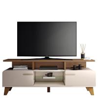 Rack Bancada Essenza 1.6 Off White-castanho Para Tv Até 60? - Hb Móveis Off White-castanho - 1