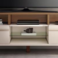 Rack Bancada Essenza 1.6 Off White-castanho Para Tv Até 60? - Hb Móveis Off White-castanho