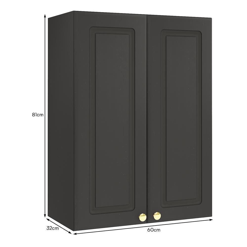 Armário Aéreo Firenze 60cm 2 Portas Chumbo - Indékes Chumbo - 3