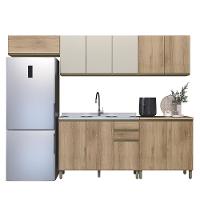 Cozinha Modulada Dinamarca 5 Peças Com Balcão 120cm Castani Sem Tampo - Indékes Castani - 1