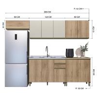 Cozinha Modulada Dinamarca 5 Peças Com Balcão 120cm Castani Sem Tampo - Indékes Castani - 4