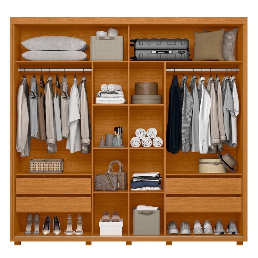 Guarda Roupa Casal Acácia 2 Portas Deslizantes Flex Cinamomo-sálvia Com Espelho - Móveis Albatroz Cinamomo-sálvia - 4