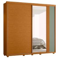 Guarda Roupa Casal Acácia 2 Portas Deslizantes Flex Cinamomo-sálvia Com Espelho - Móveis Albatroz Cinamomo-sálvia - 1