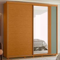 Guarda Roupa Casal Acácia 2 Portas Deslizantes Flex Cinamomo-sálvia Com Espelho - Móveis Albatroz Cinamomo-sálvia - 3